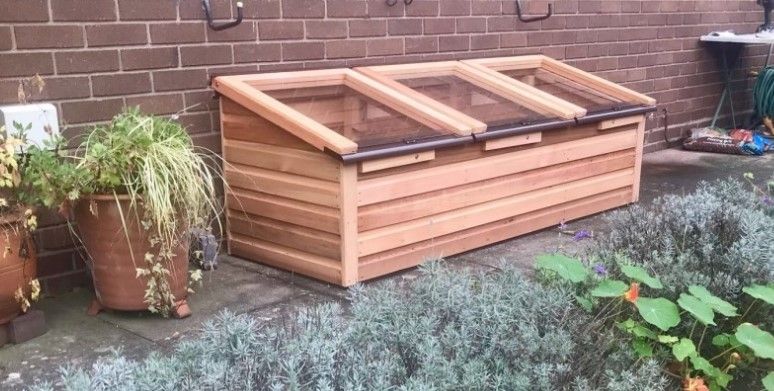 Lage kweekkas in ceder 1800x600mm (3 deksels)