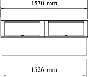 Lage kweekkas in ceder 93.2x152.6x64.5cm (2 deksels)