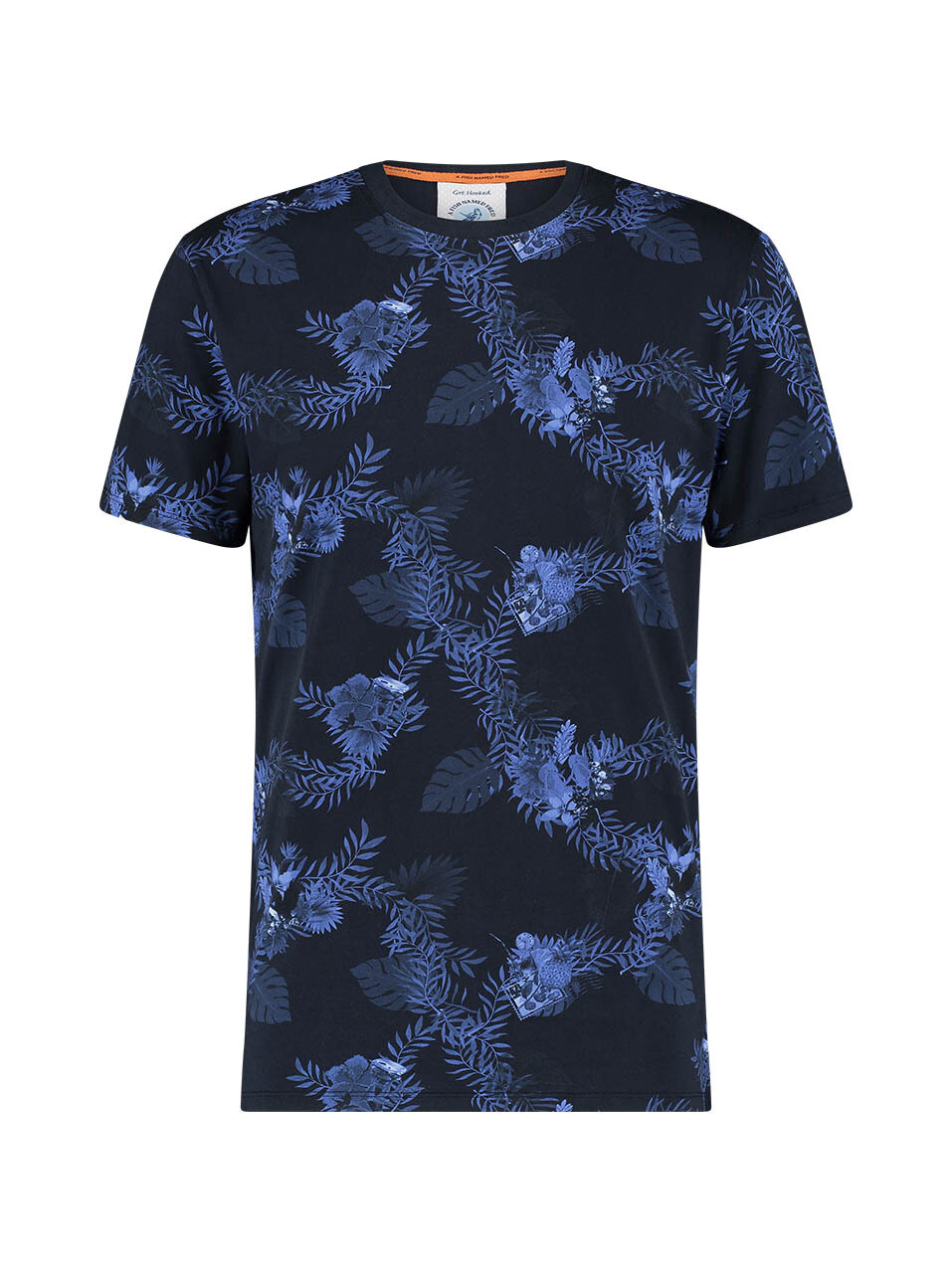 A Fish Named Fred T-shirt 26.03.422 leafs blauw