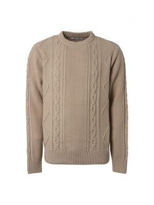 No Excess Pullover Crewneck Cable 21210930 Stone