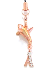 シャチイニシャルストラップ（PINK GOLD）