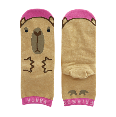 ちきゅうのともだち® | 動物くつした【カピバラ】ピンク