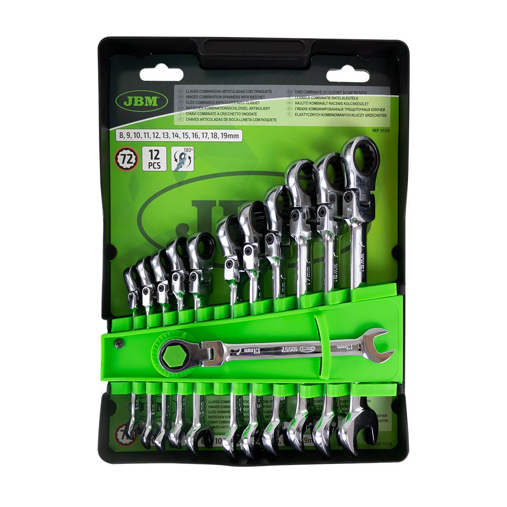SET DI 12 CHIAVI COMBINATE A CRICCHETTO SNODATE