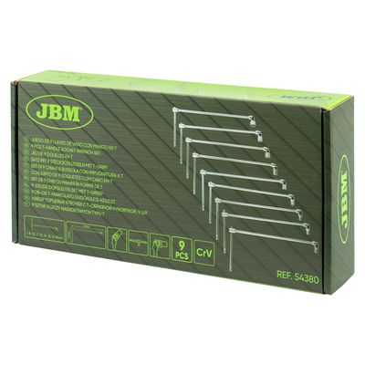 SET DI 9 CHIAVI A BUSSOLA CON IMPUGNATURA A T (7-19MM) 