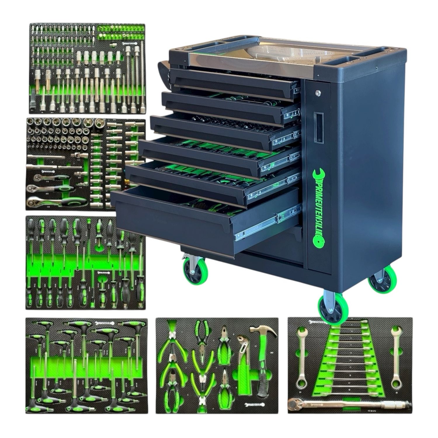 Carrello Attrezzi 6 cassetti pieni  PrimeUtensili