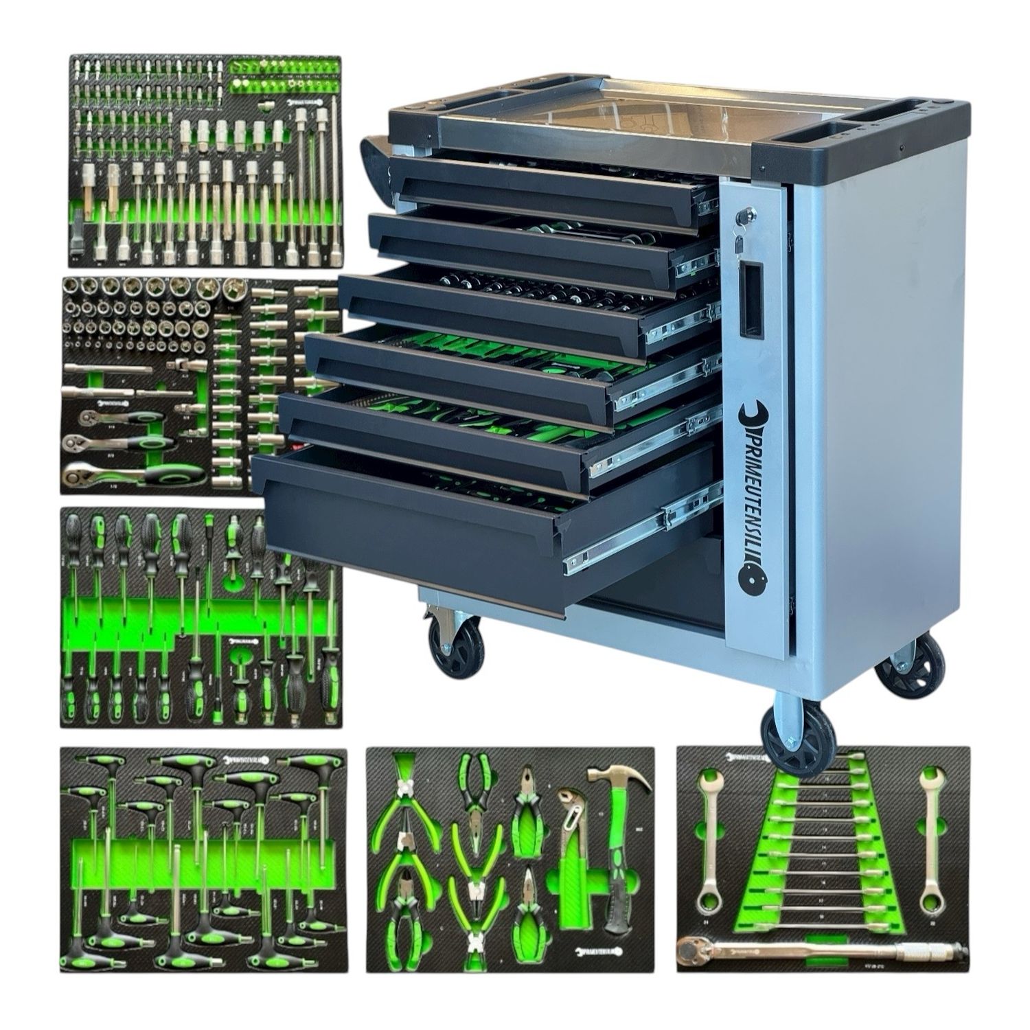 Carrello Attrezzi 6 cassetti pieni  PrimeUtensili