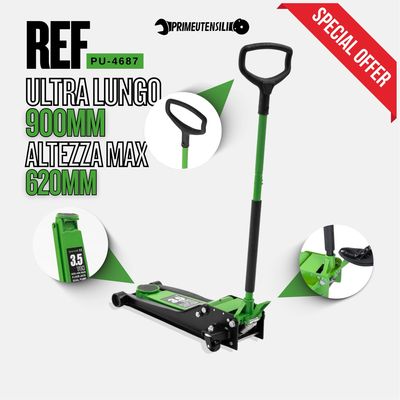 Cric Idraulico 3,5 Ton PrimeUtensili – Uso Professionale