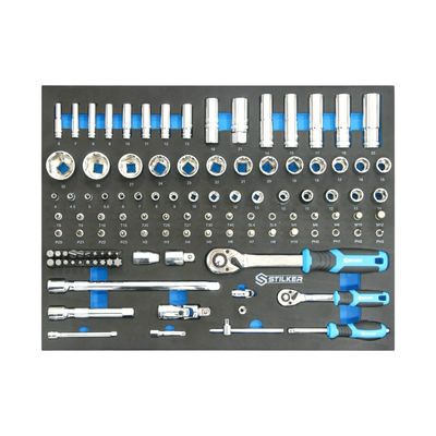 Modulo in schiuma 527x387mm bussole/cricchetti 1/2" - 1/4" - 110 pezzi