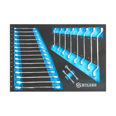 Modulo in schiuma 527x387mm chiavi combinate, chiavi a bussola - 26 pezzi