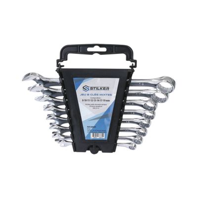 Chiavi combinate da 8 a 19 mm, completamente lucidate - espositore da 8 pezzi
