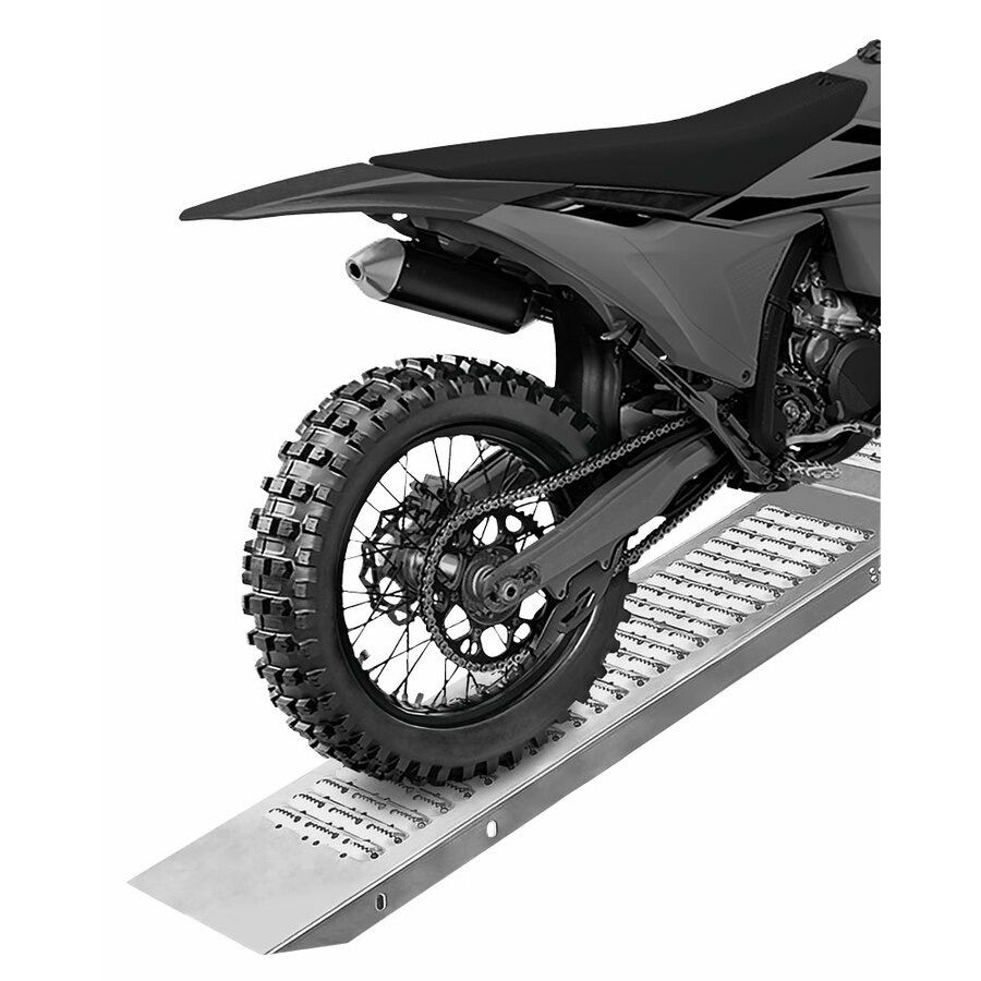 Rampe pieghevoli in acciaio, portata 440 kg, lunghezza 1900 mm, con cinghie di fissaggio - set da 2