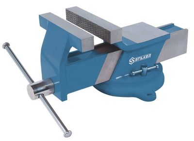 Morsa in acciaio da 125 mm con incudine e base girevole a 360°