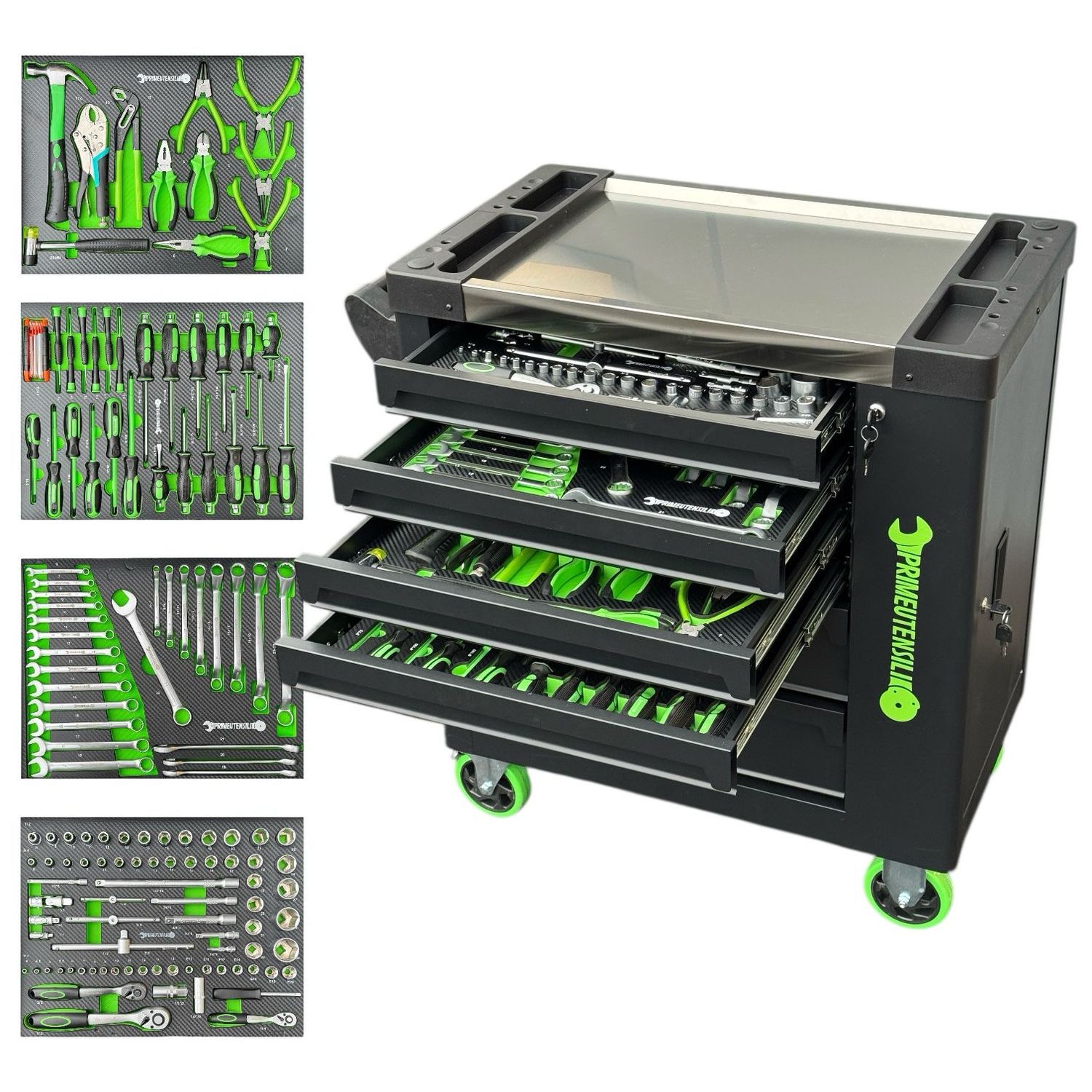 Carrello attrezzatto 4 cassetti pieni