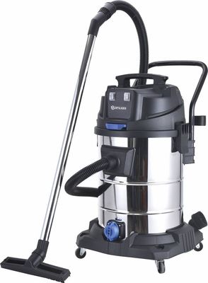 Aspirapolvere per solidi e liquidi da 60 litri, 230 V, 2400 W, serbatoio in acciaio inox, 2 motori, tubo flessibile da 2 m.