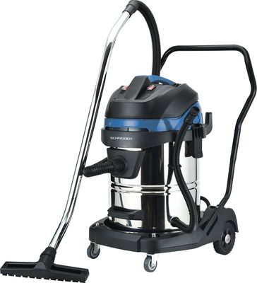 Aspirapolvere per solidi e liquidi da 60 litri, 230 V, 2400 W con serbatoio basculante in acciaio inox e 2 motori.