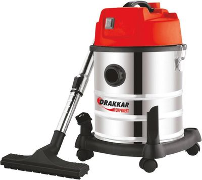 Aspirapolvere per solidi e liquidi da 20 litri, 230 V, 1200 W, serbatoio/soffiatore in acciaio inox.