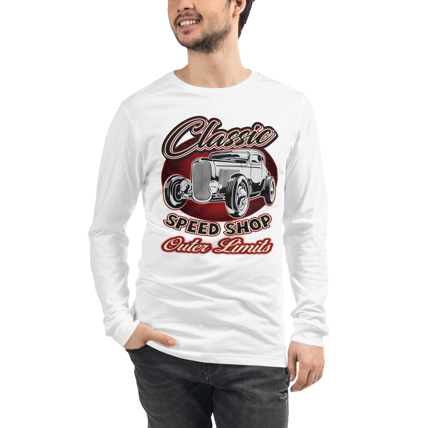 Retro Car Shirts Unisex Long Sleeve Tee shirt - classic speed shop outer limits - Bella Canvas Long Sleeve Shirt