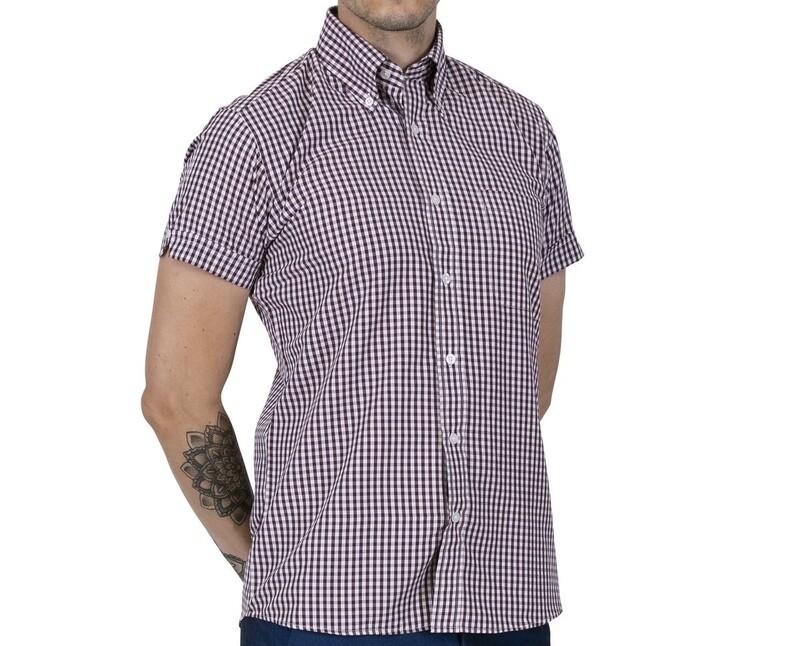 Gingham Shirt Burgundy