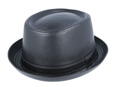 Leather Look Pork Pie Hat