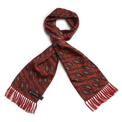 Orange/Coral Paisley Silk Aviator Scarf for illustration only many other colours in stock
CALL BEFORE ORDERING
