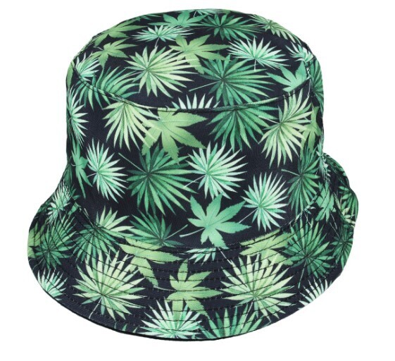 Reversable Green Leaf Bucket Hat