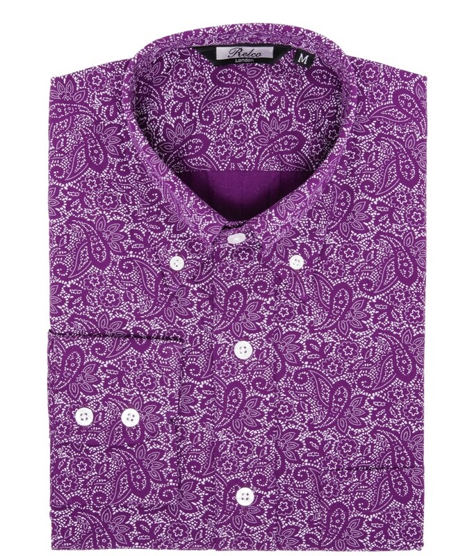 Purple Paisley Pattern Shirt
