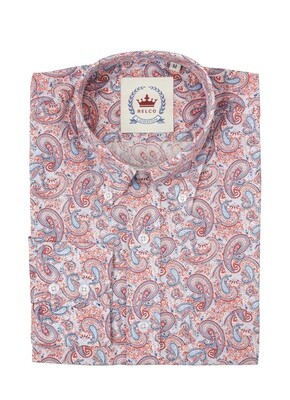 Red & Sky Blue Paisley