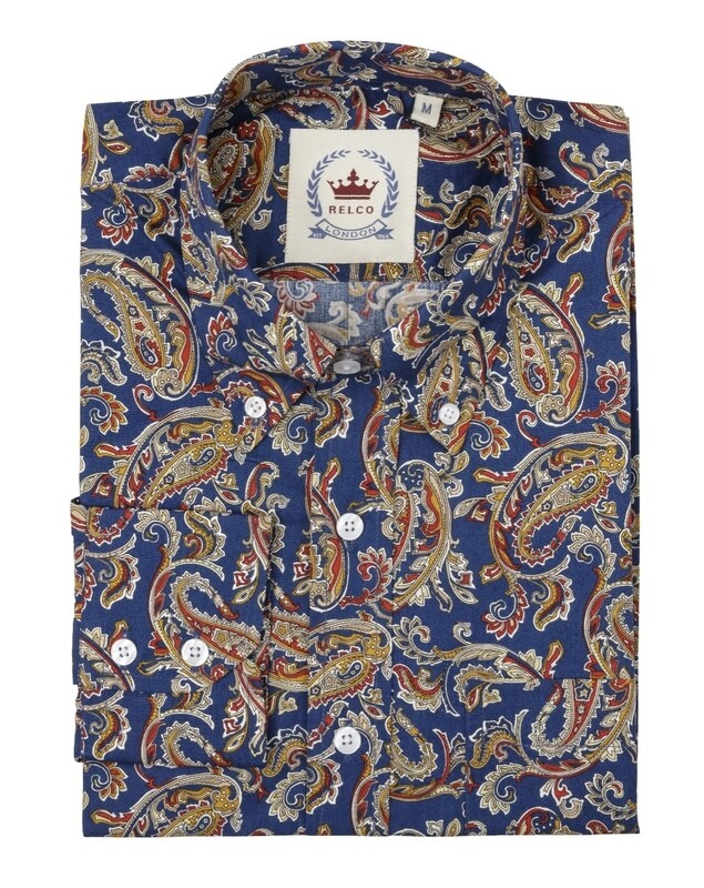 Relco Navy Paisley Shirt