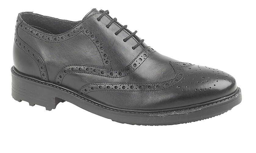 Black Leather 5 Eyelet Brogue Oxford shoes