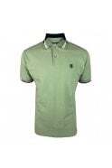 Trojan Abstract Jacquard Trim Pique Sage Polo