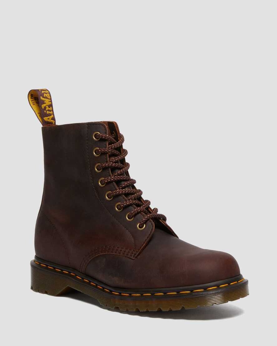 Dr. Martens Waxed Leather 8 Eye Boots Chestnut Brown