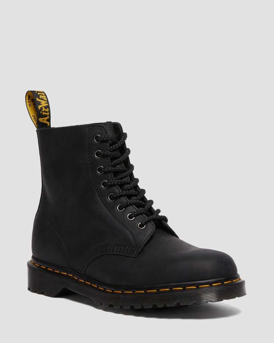 Dr. Martens Waxed Full Grain Leather Lace Up Boots Black