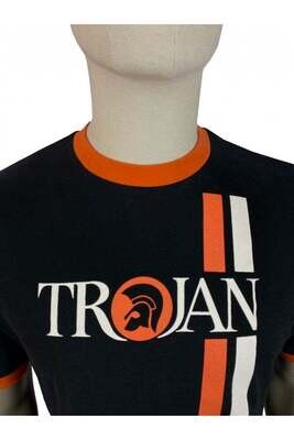Trojan Twin Stripe T-Shirt Black