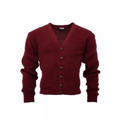 Burgundy Waffle Cardigan