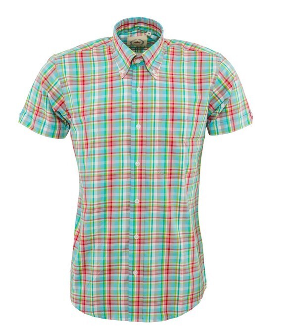 Turquoise Checkered Shirt