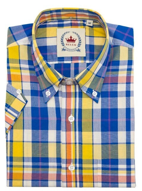 Yellow and Blue Checkered Shirt