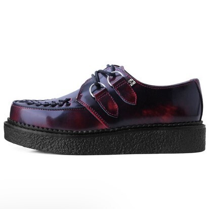 TUK Creepers Burgundy Rub Off Leather shoes