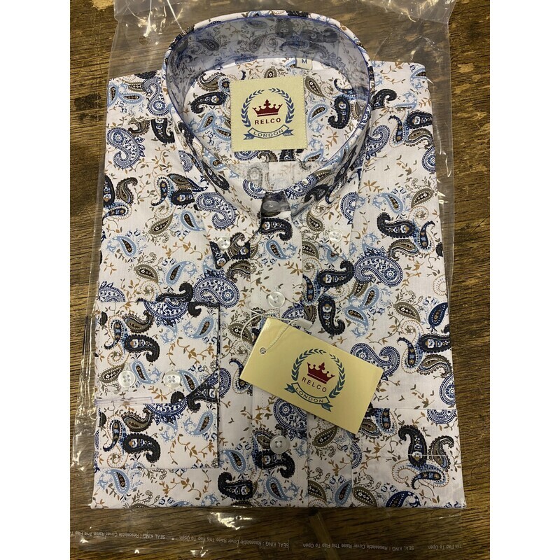 Relco White Paisley Shirt