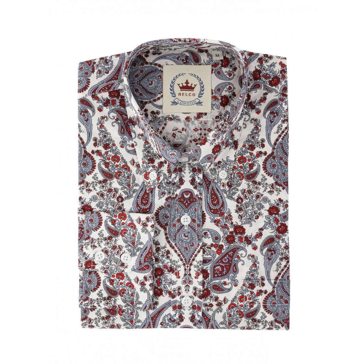 White/Wine Paisley Pattern Shirt