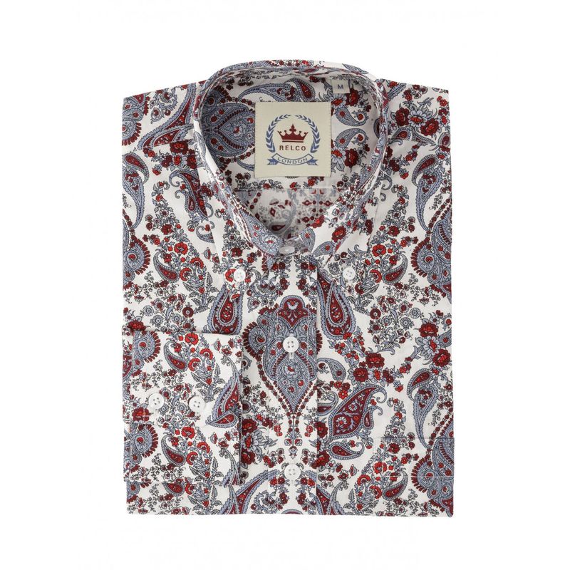 White/Wine Paisley Pattern Shirt