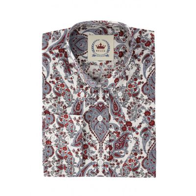 White/Wine Paisley Pattern Shirt White/Wine Paisley Pattern Shirt