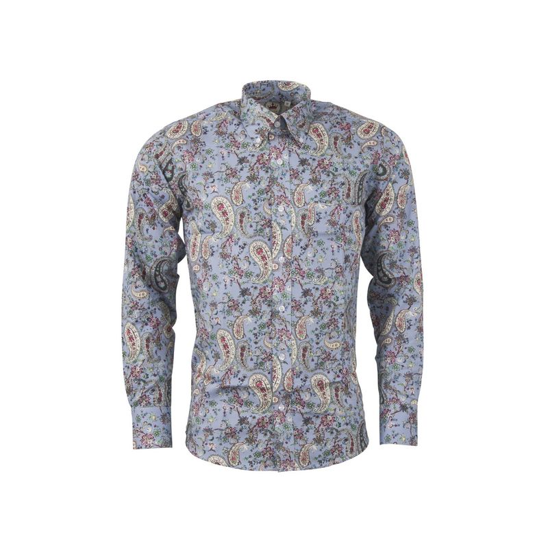 Mens Light Blue Paisley Shirt