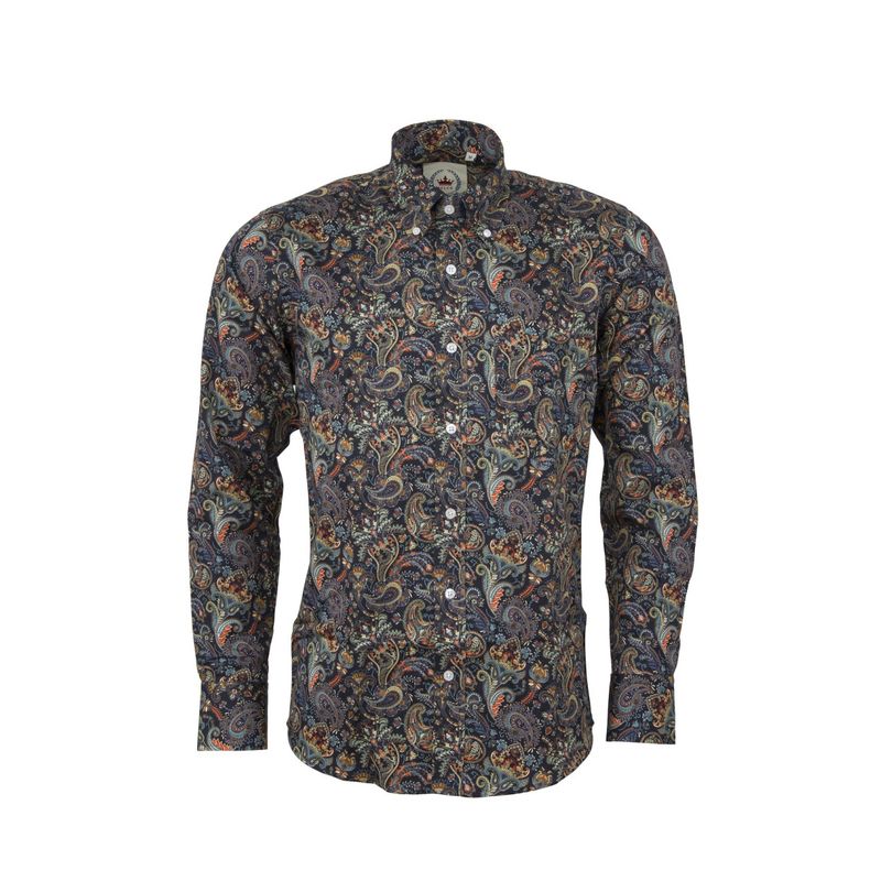 Mens dark Navy Paisley shirt   Made from 100% cotton