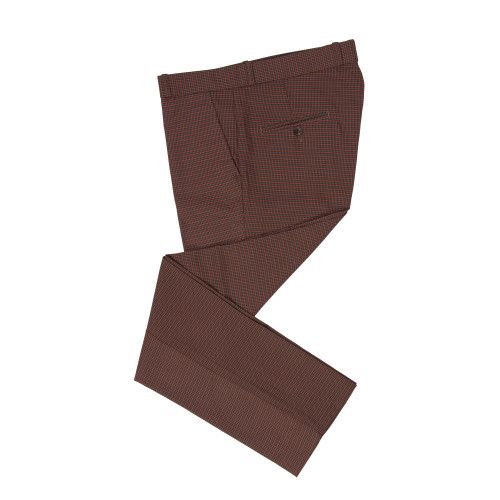 Mens Burgundy / brown check trousers