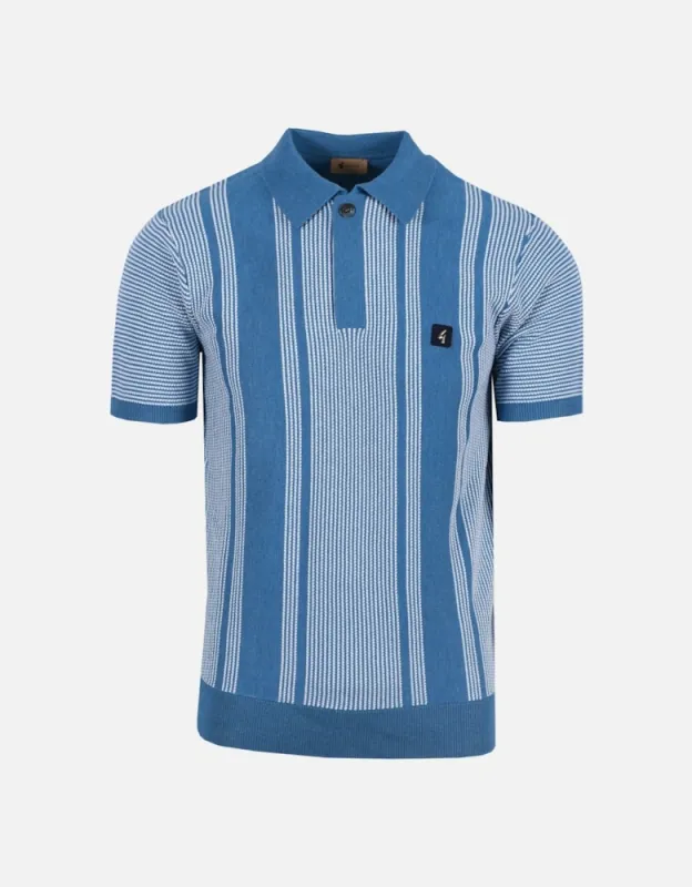 Gabicci vintage dante knitted polo shirt aqua