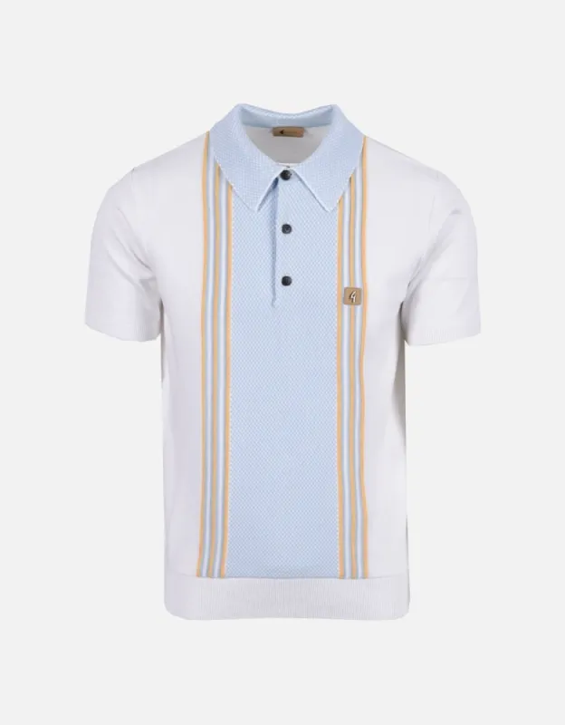 Gabicci vintage hadon knitted polo shirt white