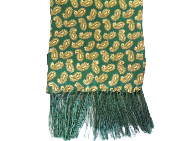 Racing Green Large Paisley Silk Scarf