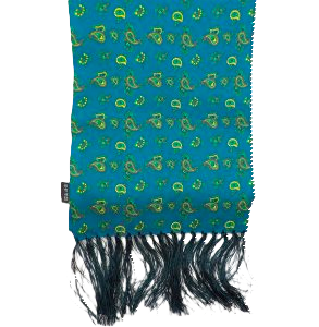 Green and Yellow Paisley Silk Scarf
