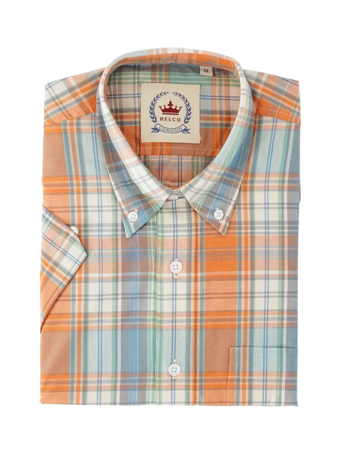 Relco Orange & Blue Check Shirt