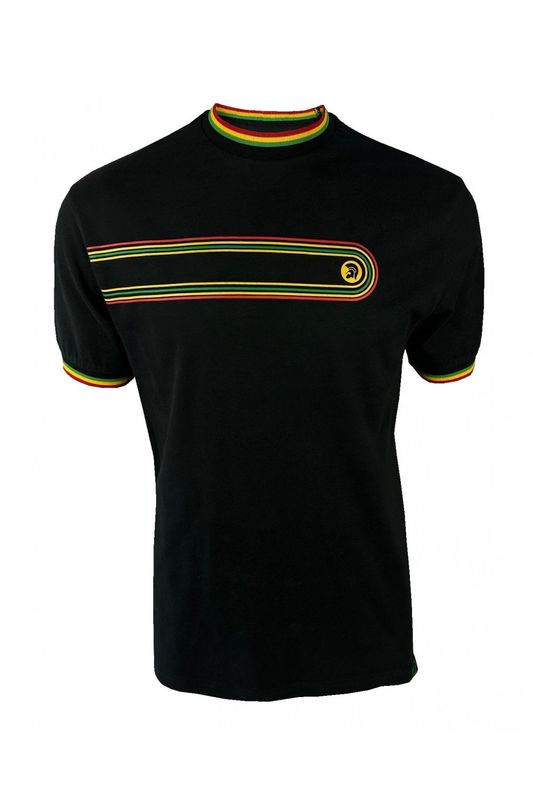 Trojan Retro Print Ringer T-Shirt